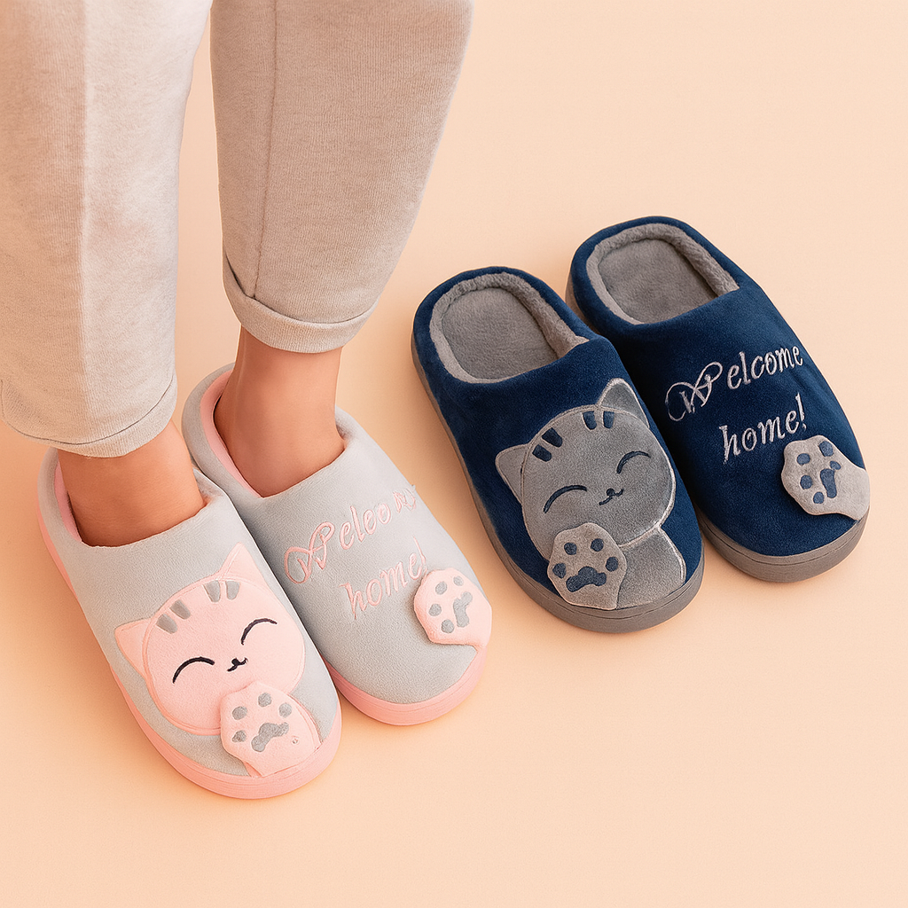 Chaussons chat femme | Chaussons doux, chauds et antidérapants pour l'hiver 5