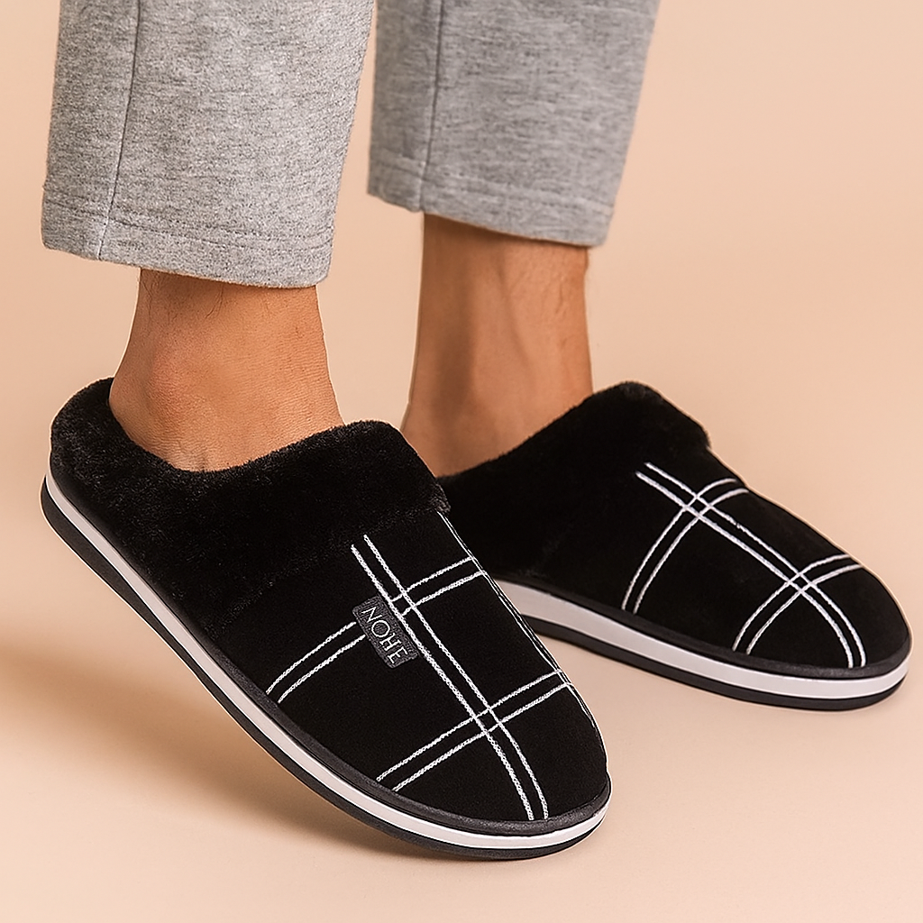 Chaussons chauds à enfiler pour homme | Chaussons doux et confortables 1