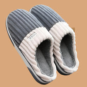 Chaussons d'hiver rayés pour homme | Chaussons chauds à enfiler 2