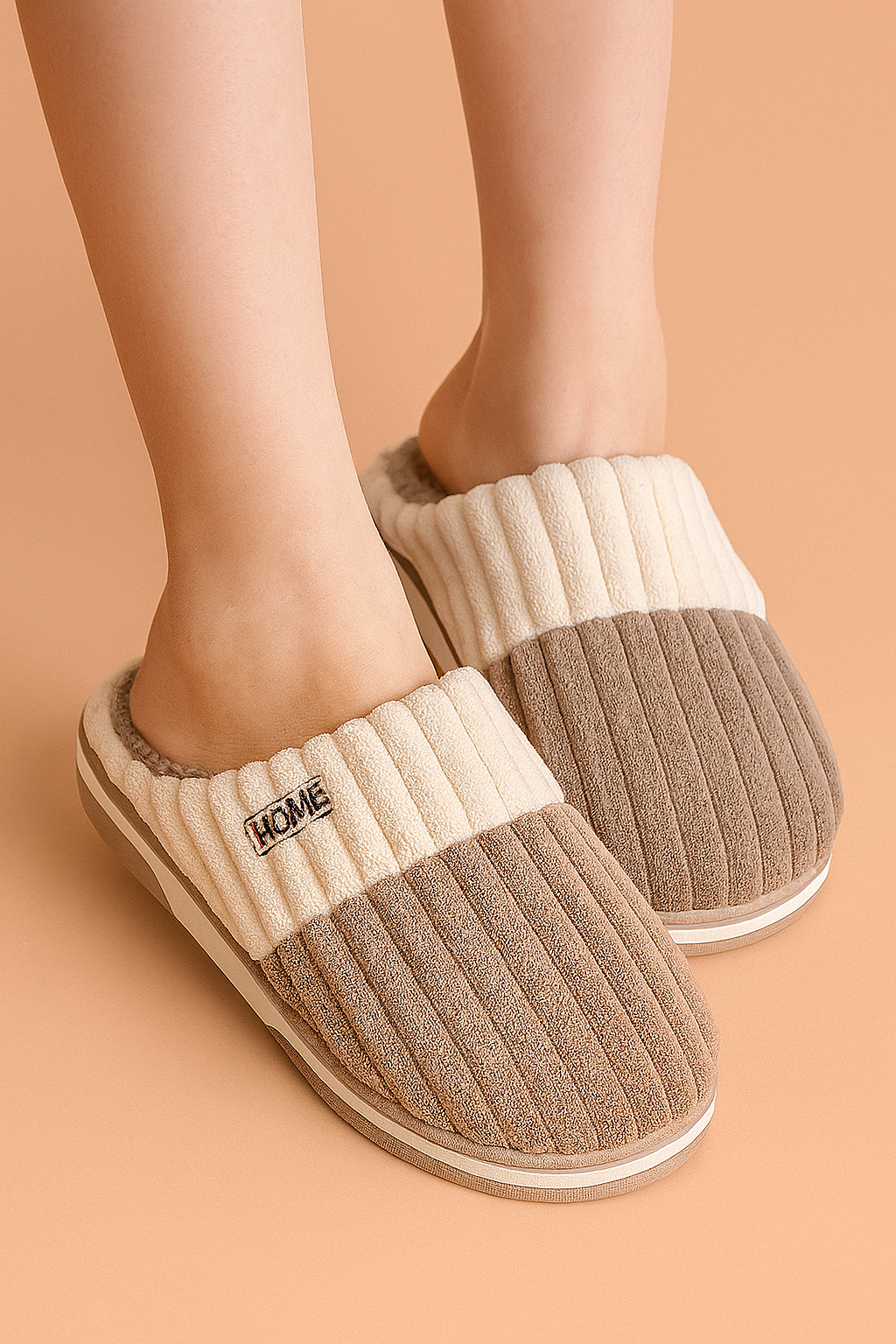 Chaussons d'hiver rayés pour homme | Chaussons chauds à enfiler 4