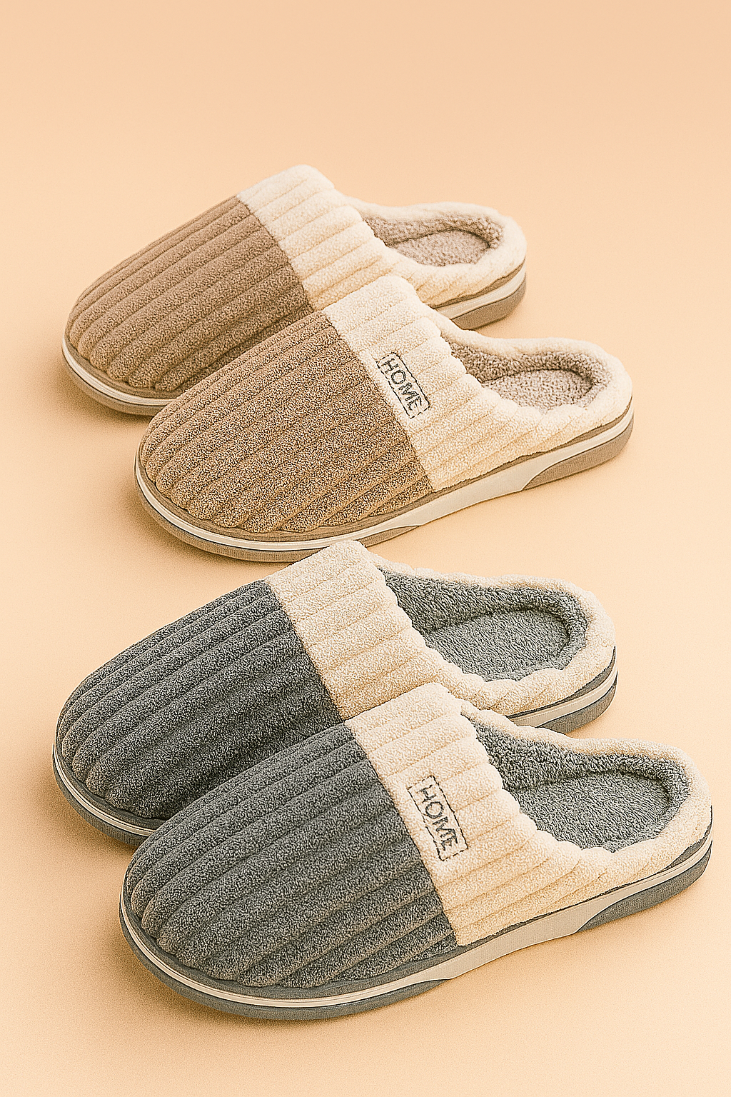 Chaussons d'hiver rayés pour homme | Chaussons chauds à enfiler 5