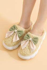 Chaussons femme avec nœud | Chaussons d'hiver doux, chauds et antidérapants 2