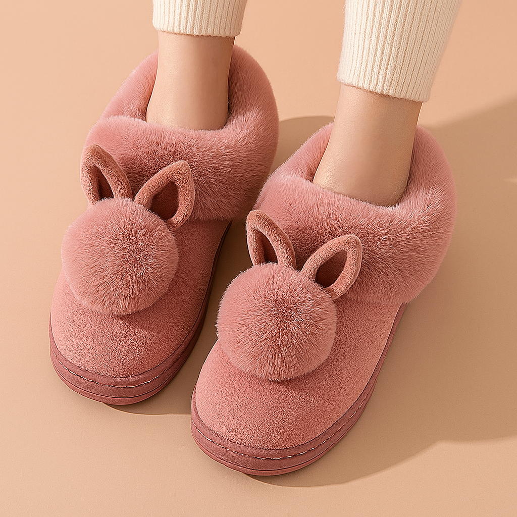 Chaussons femme motif lapin pour l'hiver | Chauds et mignons 4