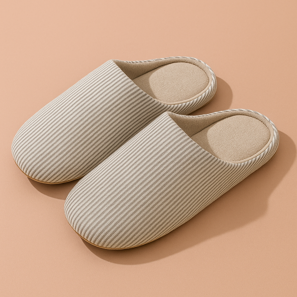 Chaussons unisexes rayés pour la maison | Chaussures confortables pour la maison 0