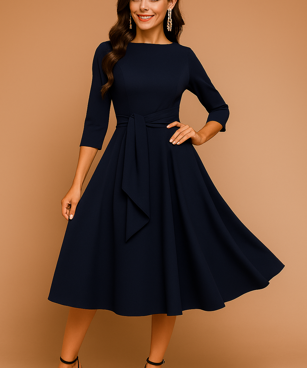 Chemisier Élégant Femme Nœud Midi Confortable 0