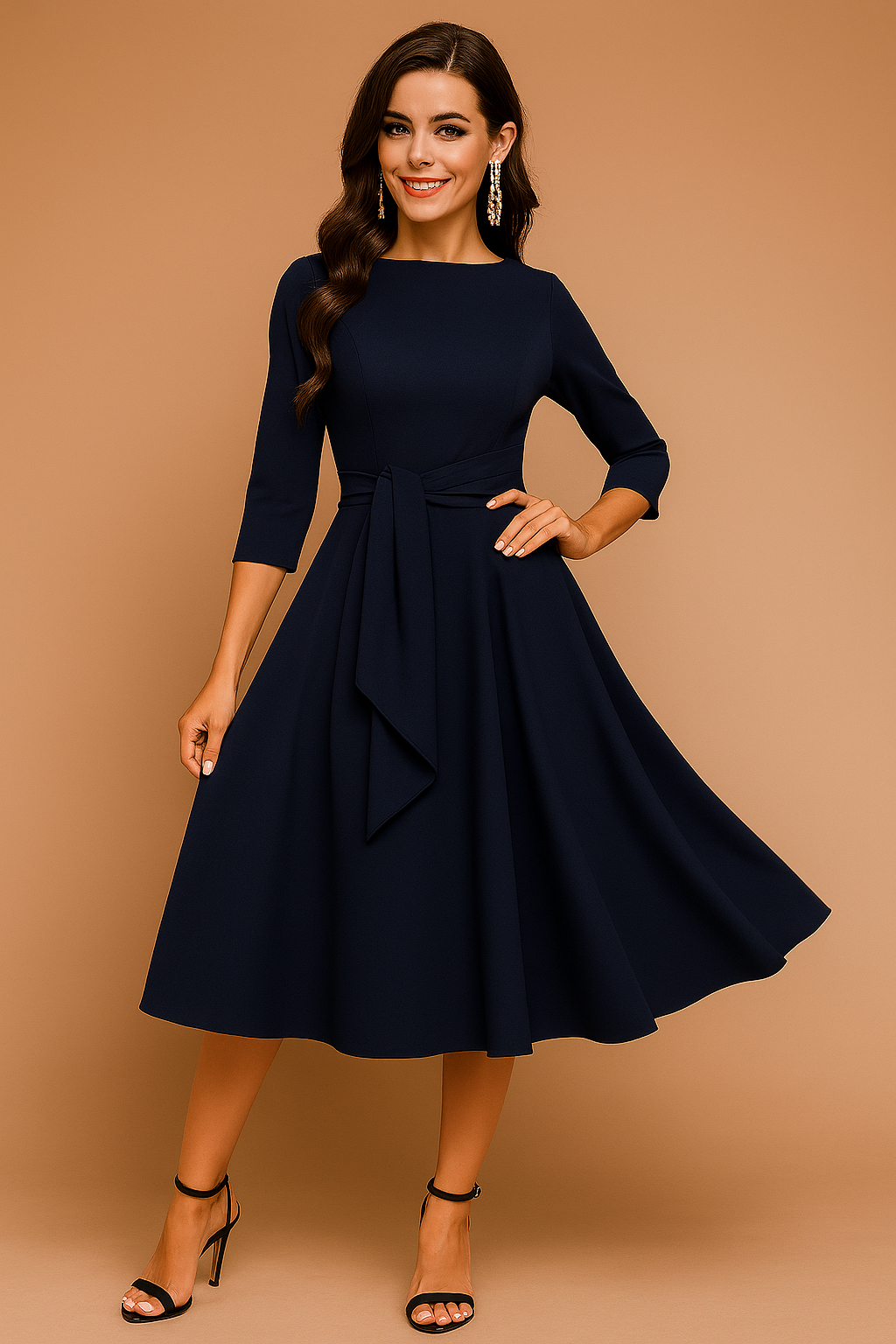 Chemisier Élégant Femme Nœud Midi Confortable 0