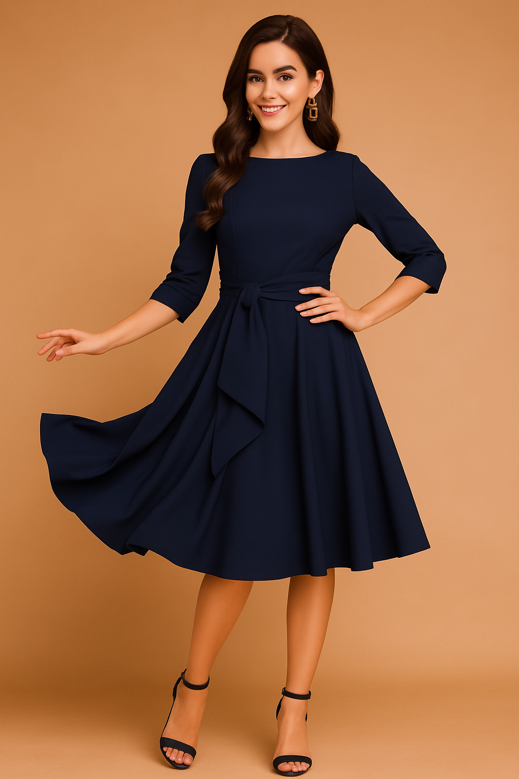 Chemisier Élégant Femme Nœud Midi Confortable 3