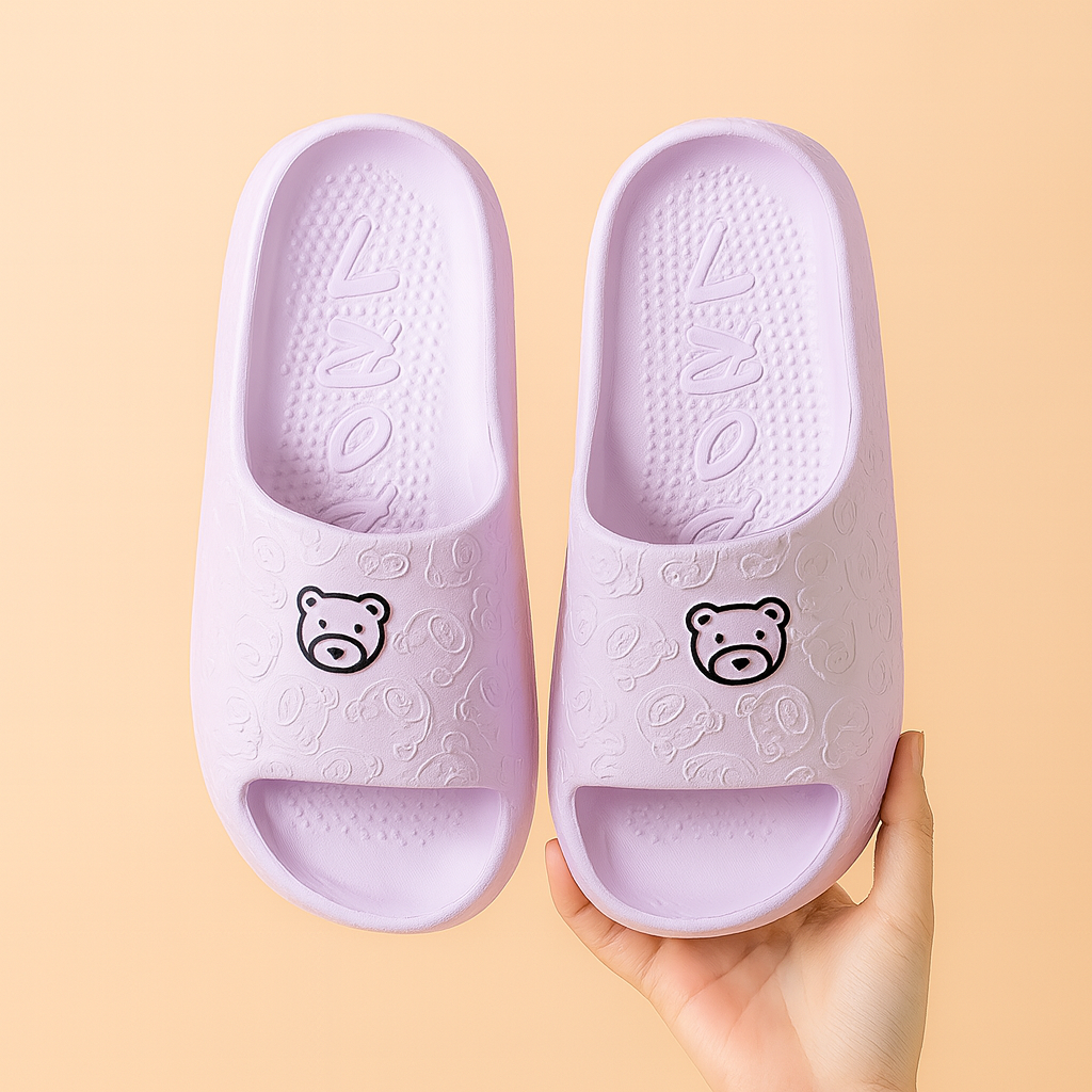 Claquettes Teddy Bear pour femme | Chaussures d'intérieur légères, confortables et antidérapantes 1
