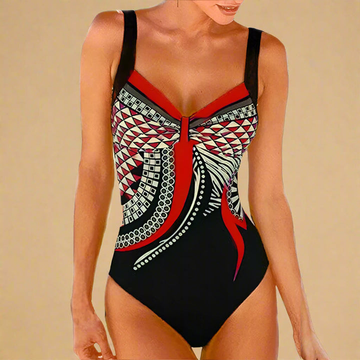 Classic Cutout One Piece Swimsuit for Women - Elegant Minimalist Swimwear for Beach and Pool 0