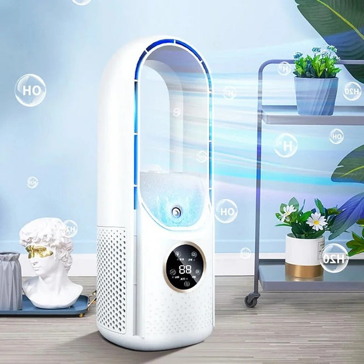 Silent bladeless portable air conditioner for home and office