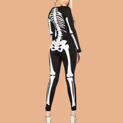 Combinaison une pièce squelette d'Halloween pour femme 2