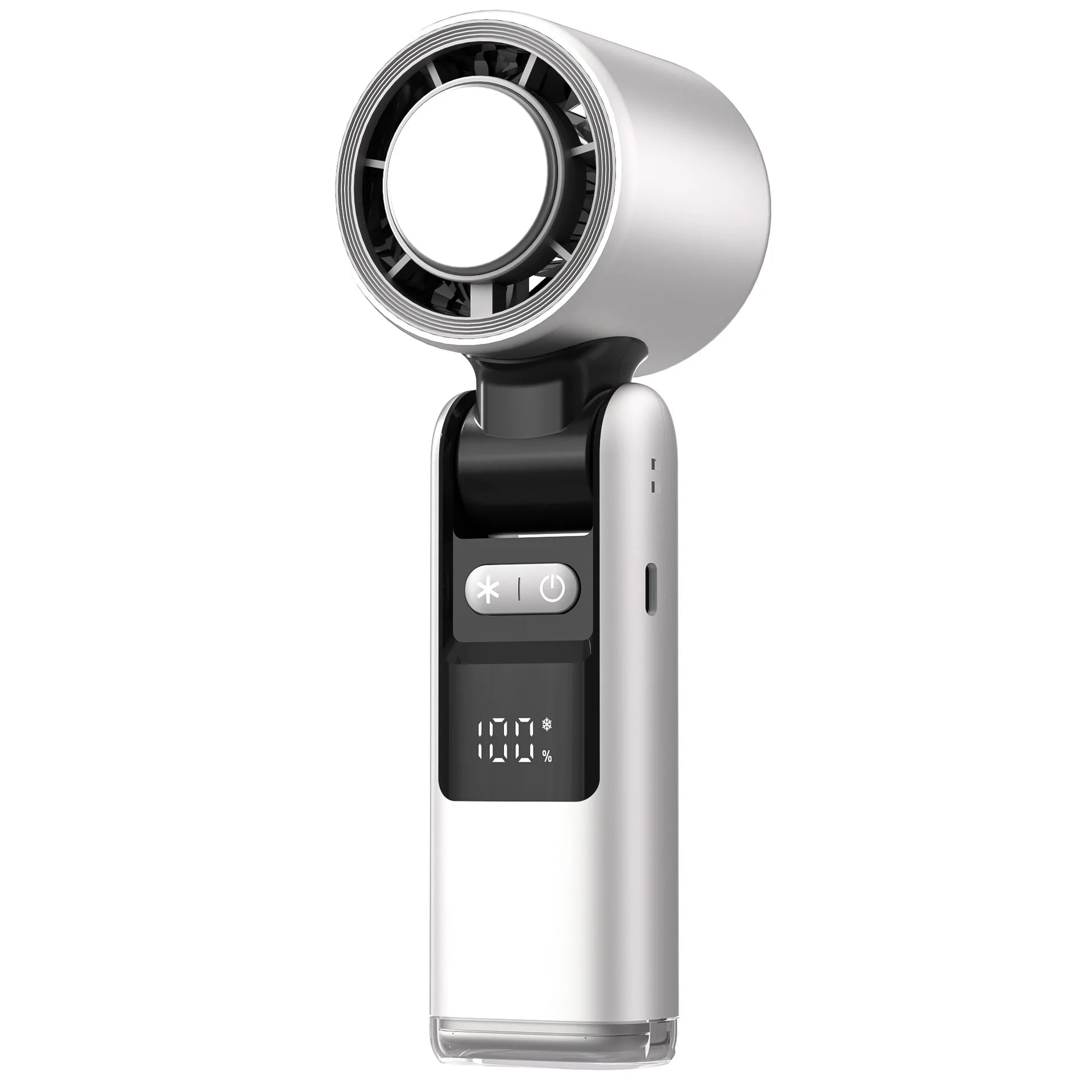 Cooliox mini ventilateur à main | 100 éoliennes et écran numérique | Barre de chargement pliable et USB | Batterie de 4000mAh 0