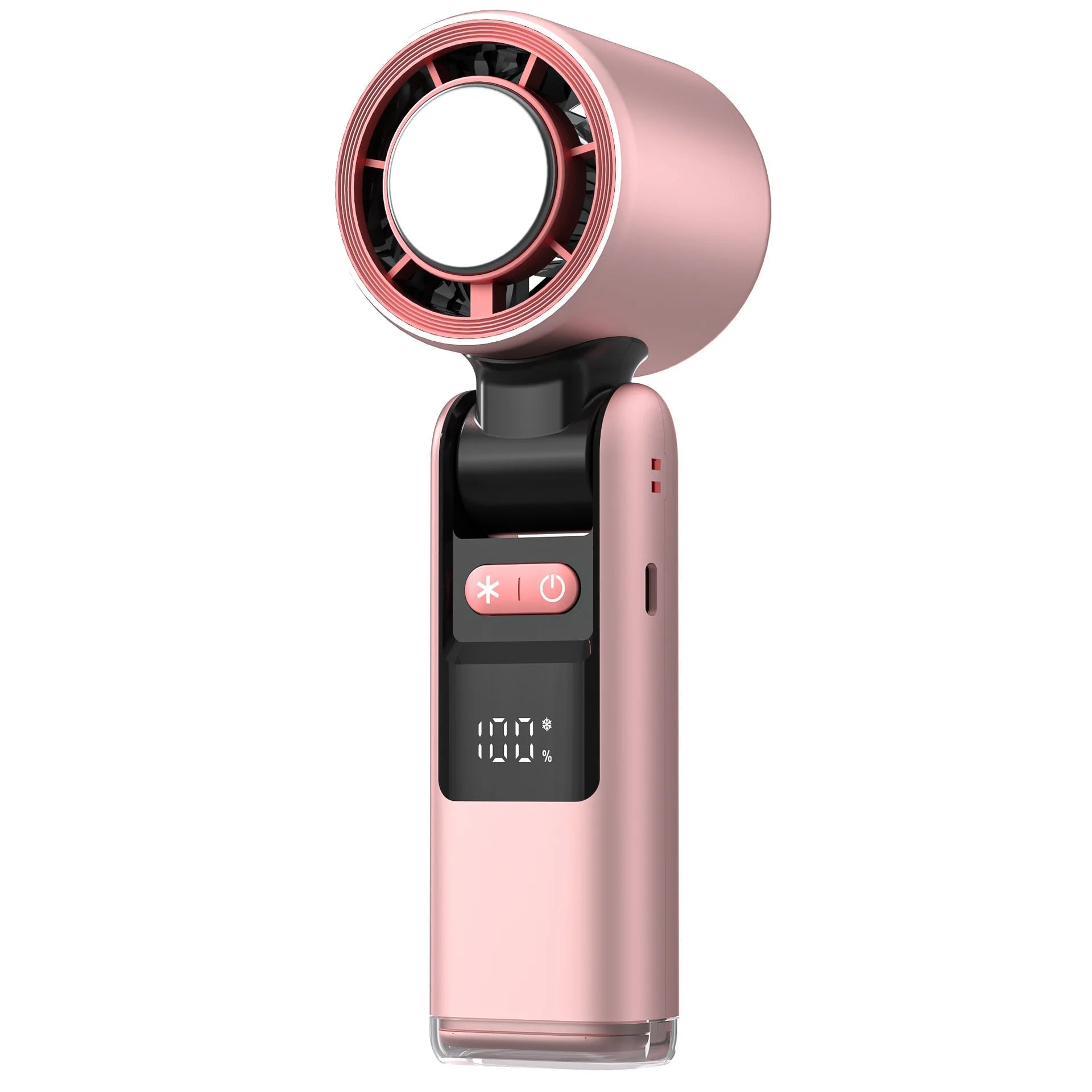 Cooliox mini ventilateur à main | 100 éoliennes et écran numérique | Barre de chargement pliable et USB | Batterie de 4000mAh 7