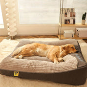Coussin orthopédique pour chien – Grand panier épais pour chien avec support de cou et housse amovible et lavable 2