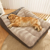 Coussin orthopédique pour chien – Grand panier épais pour chien avec support de cou et housse amovible et lavable 3