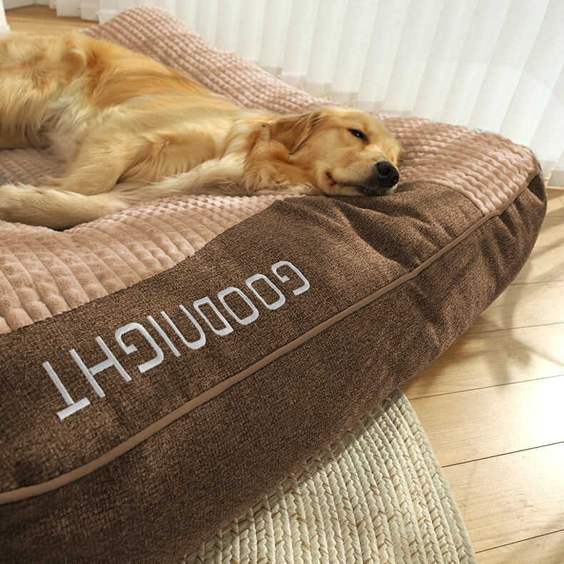 Coussin orthopédique pour chien – Grand panier épais pour chien avec support de cou et housse amovible et lavable 6