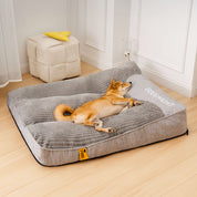 Coussin orthopédique pour chien – Grand panier épais pour chien avec support de cou et housse amovible et lavable 9