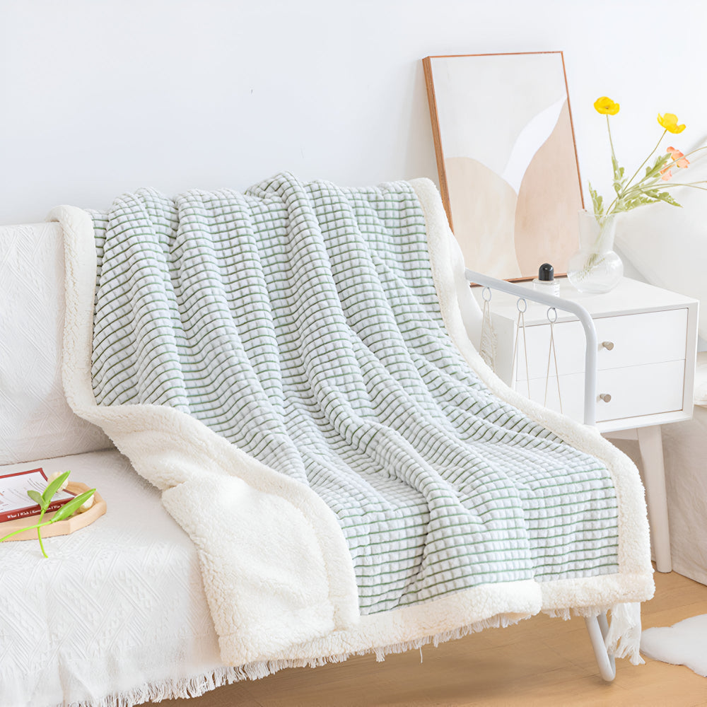 Couverture Sherpa gaufrée douce pour un confort et une chaleur ultimes 12