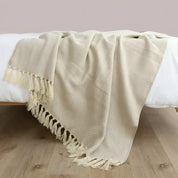 Couverture à chevrons pour femme avec franges en microfibre mélangée 4