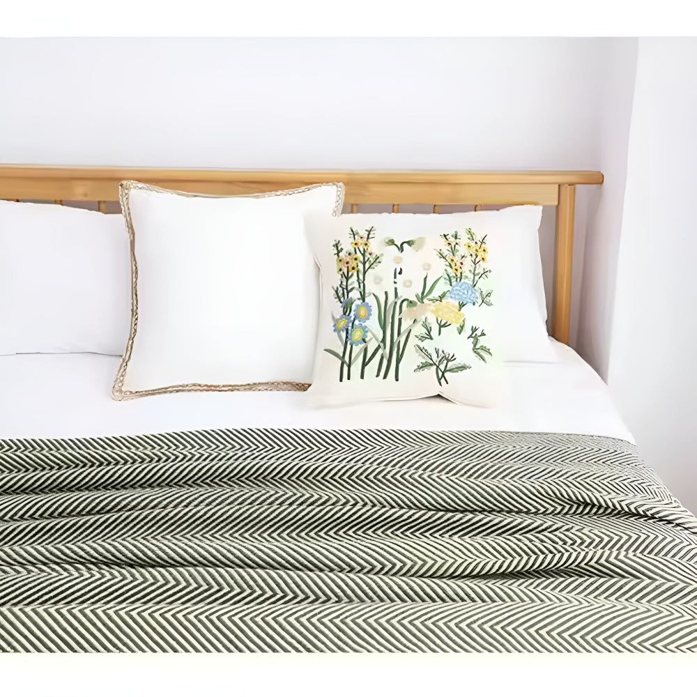 Couverture à chevrons pour femme avec franges en microfibre mélangée 6