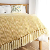 Couverture à chevrons pour femme avec franges en microfibre mélangée 8