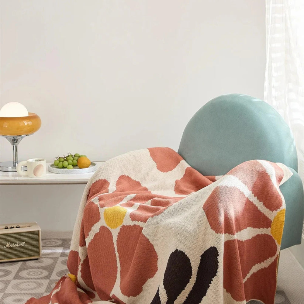 Couverture à motif floral scandinave pour la maison en 100 % coton 8