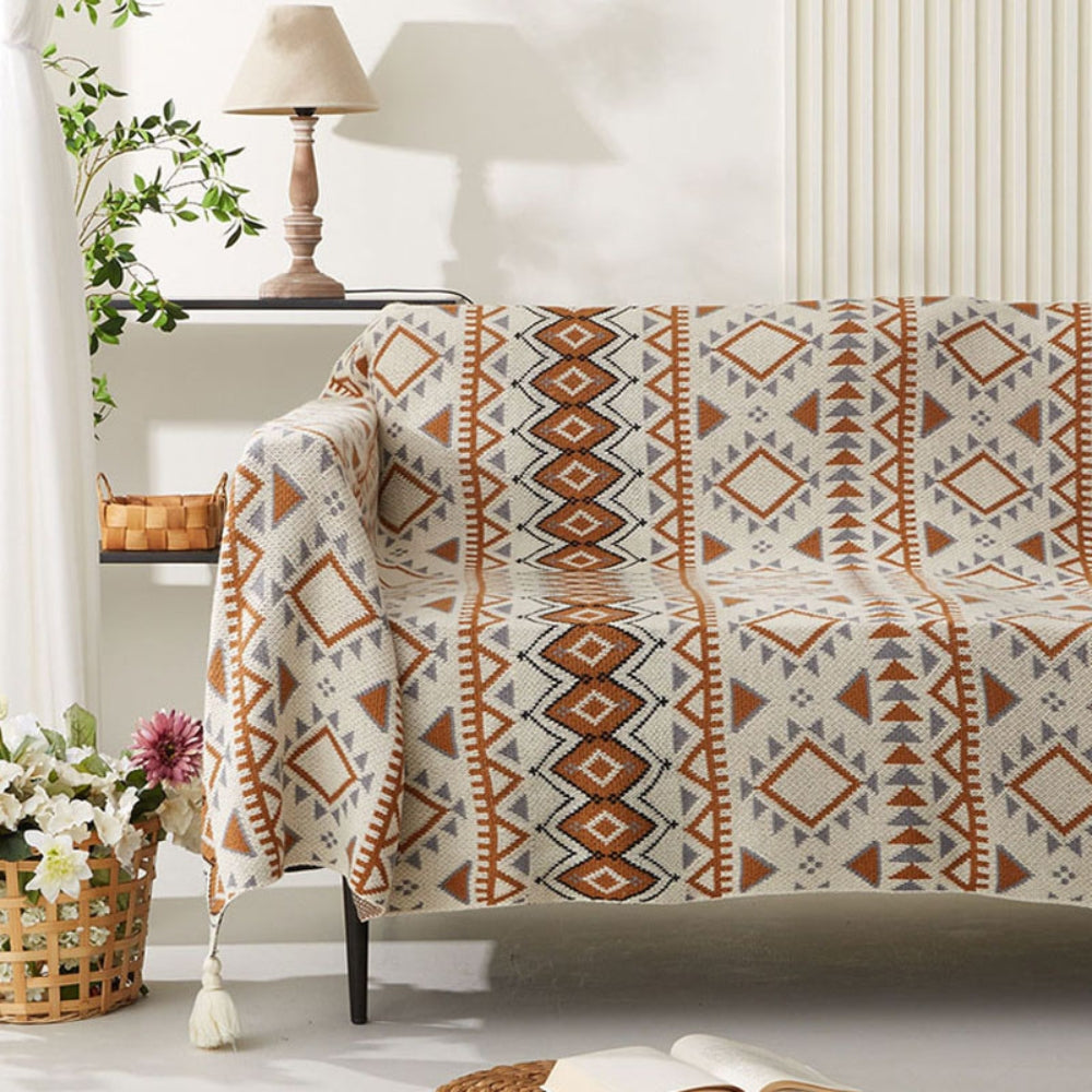 Couverture bohème chic pour femme en polyester et coton chaud 3