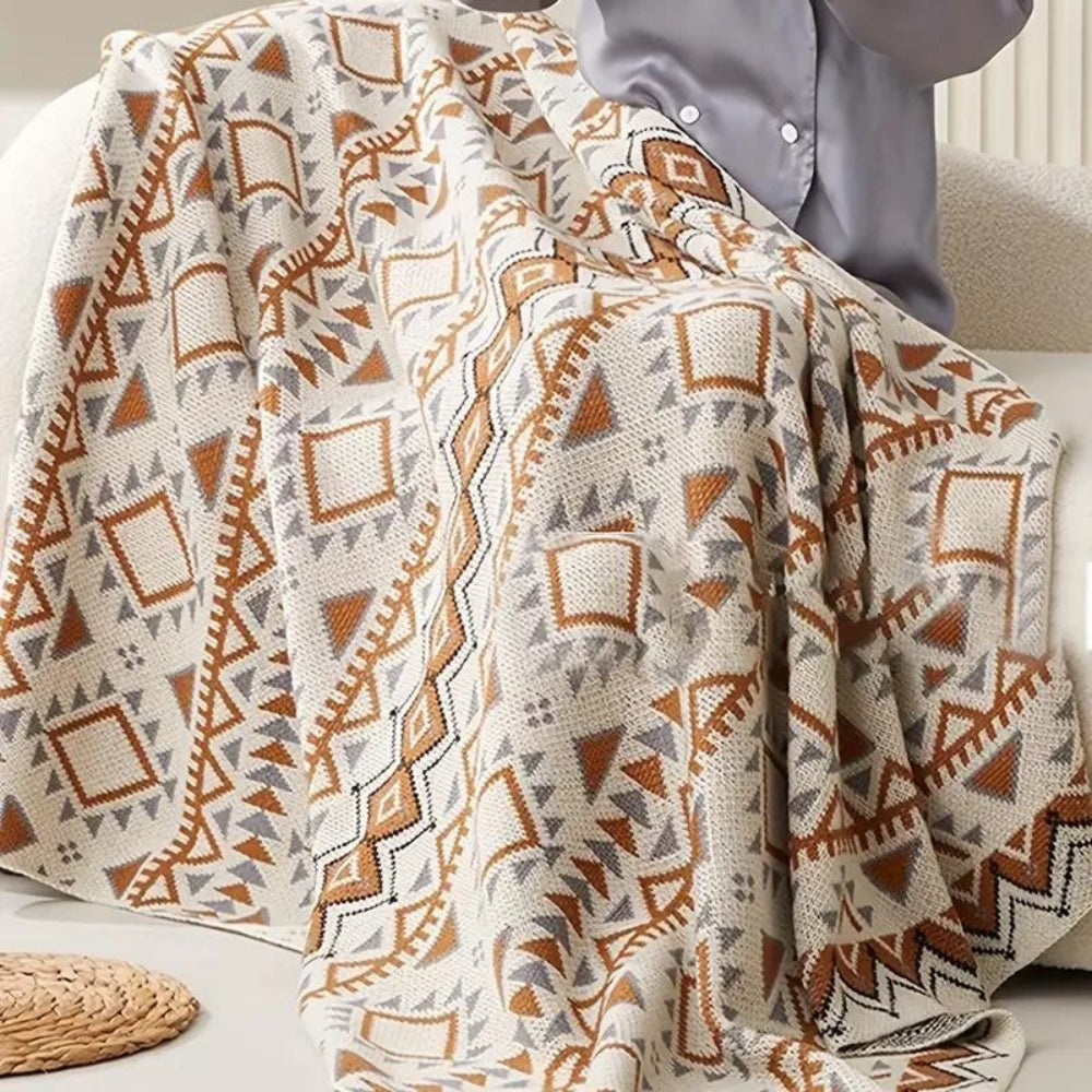 Couverture bohème chic pour femme en polyester et coton chaud 6