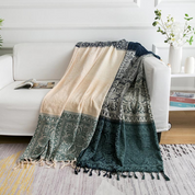 Couverture douillette à franges pour la maison 100% chenille Design bohème 0