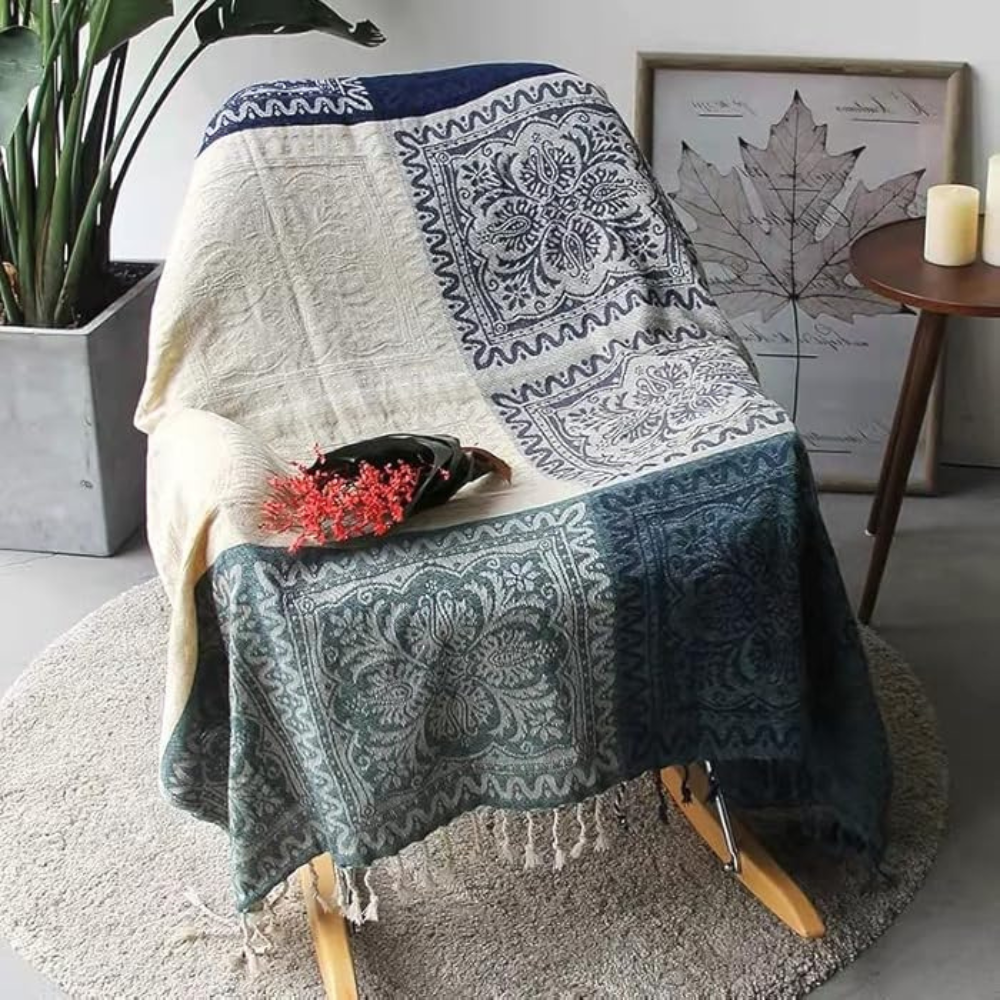 Couverture douillette à franges pour la maison 100% chenille Design bohème 2