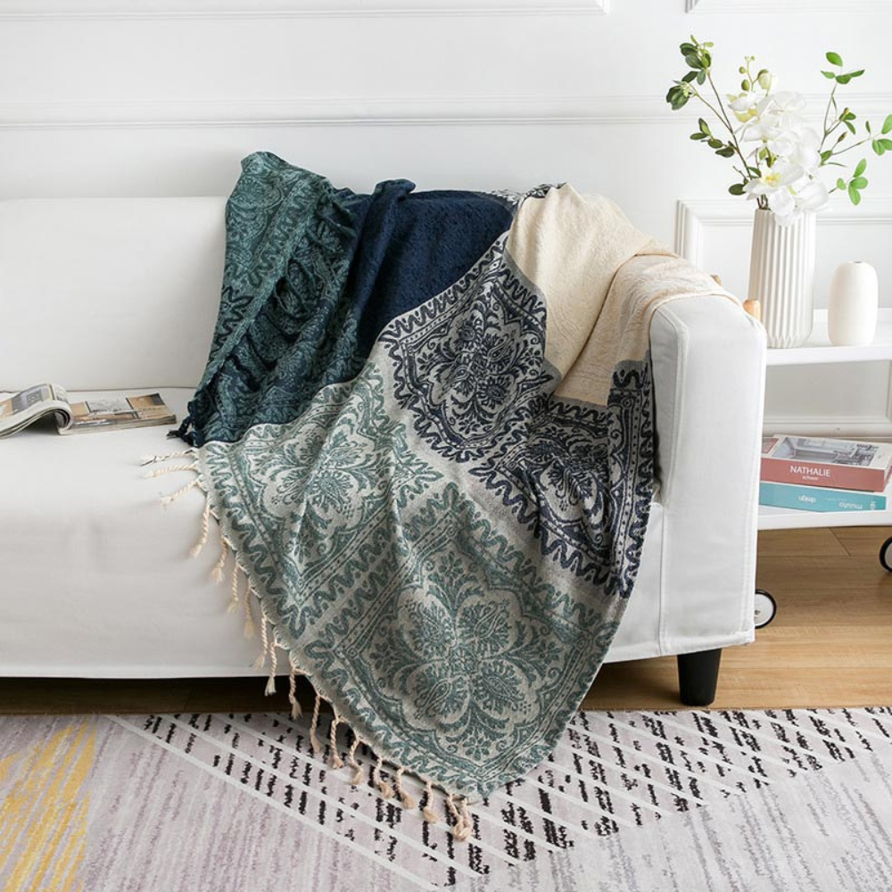 Couverture douillette à franges pour la maison 100% chenille Design bohème 3