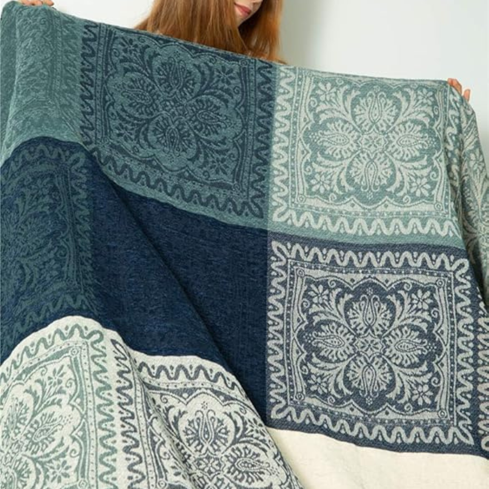 Couverture douillette à franges pour la maison 100% chenille Design bohème 4