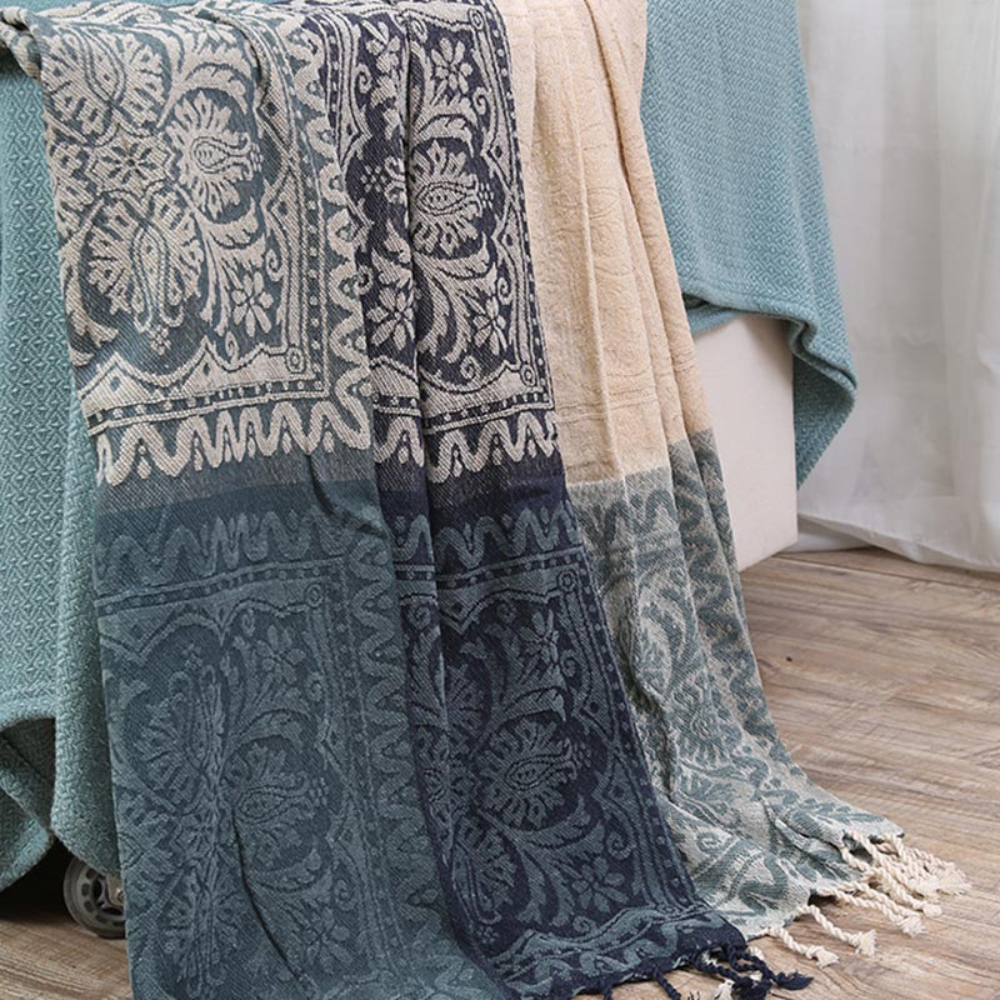 Couverture douillette à franges pour la maison 100% chenille Design bohème 5