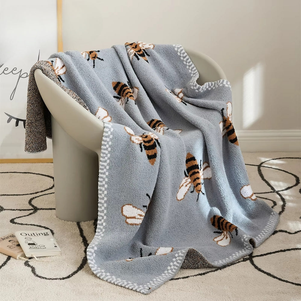 Couverture douillette avec motif d'abeille pour plus de confort et de style 0