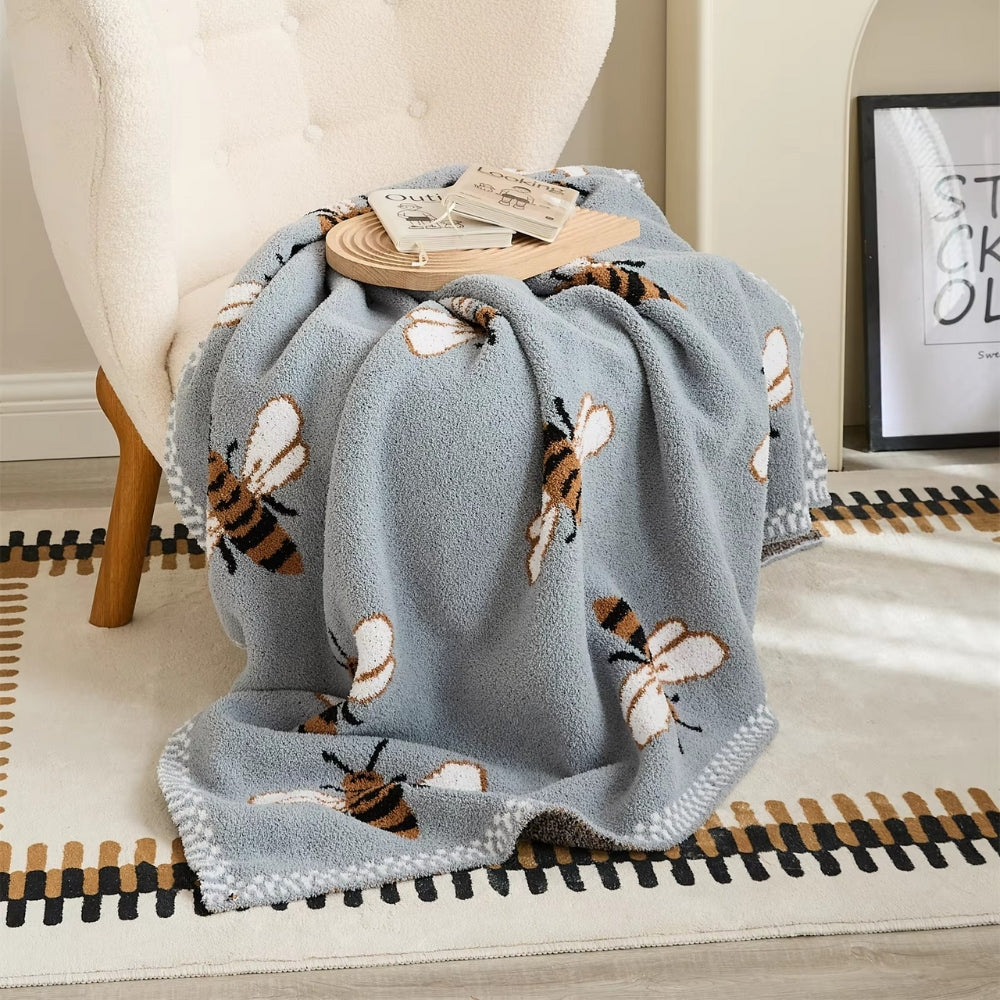 Couverture douillette avec motif d'abeille pour plus de confort et de style 3