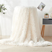 Couverture douillette en fausse fourrure grise pour adultes super douce et respirante 0