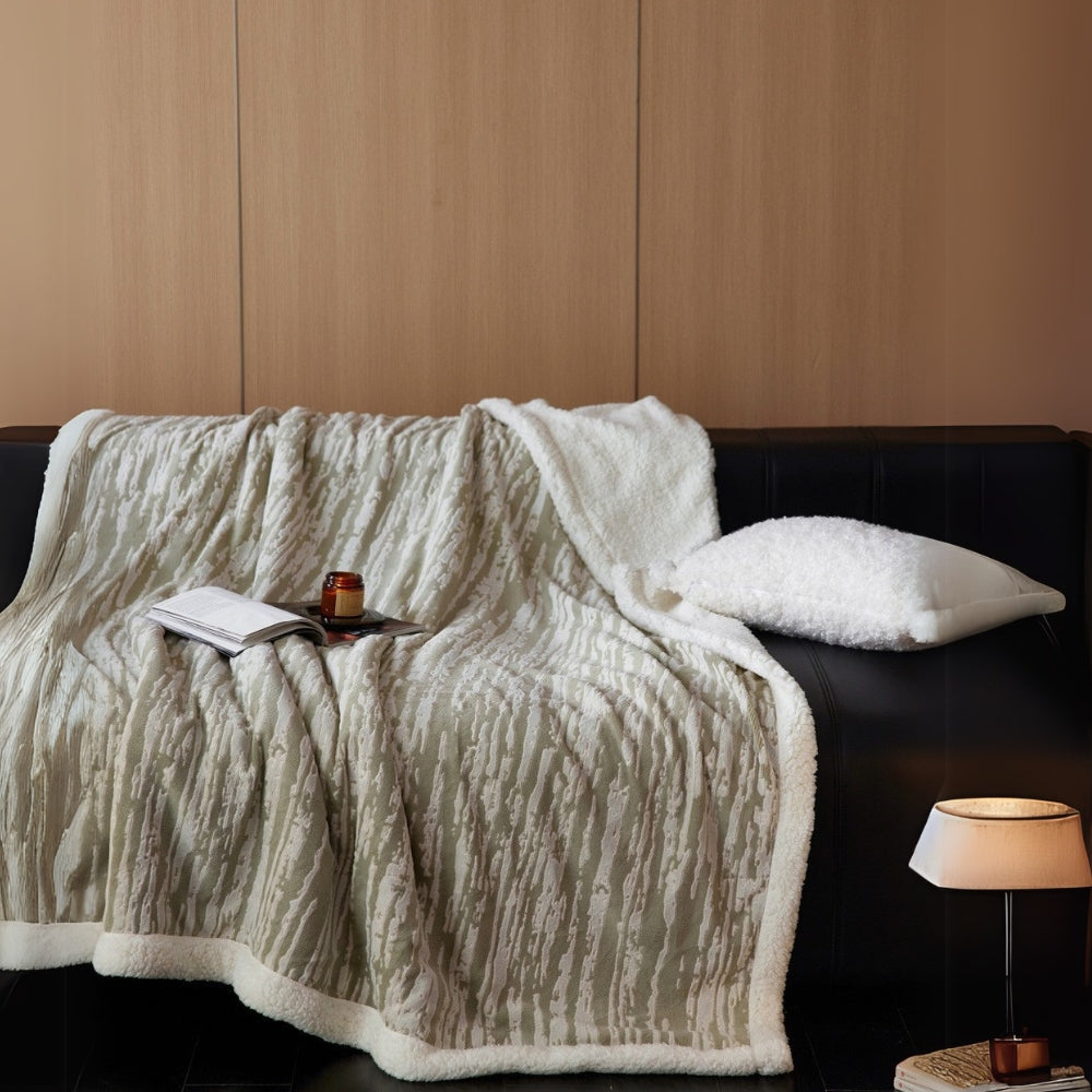 Couverture douillette en polaire berbère de haute qualité pour femmes et hommes avec un élégant aspect écorce 2