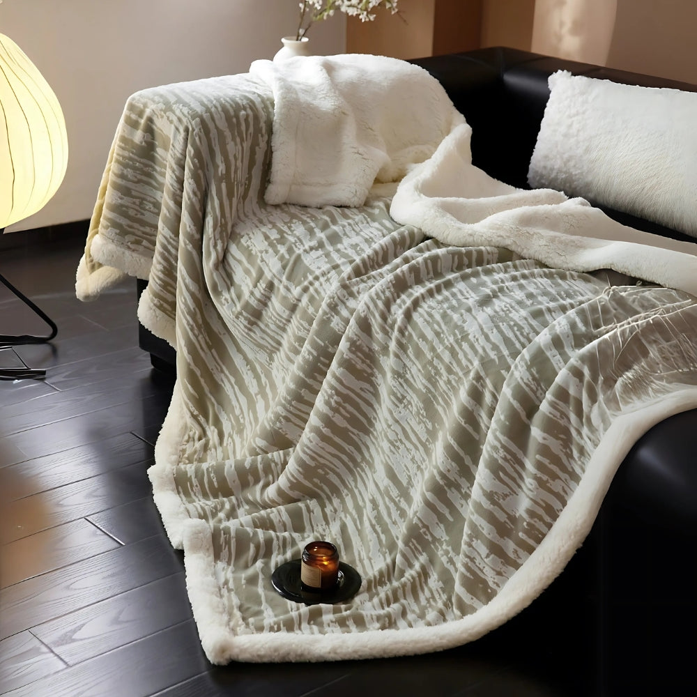 Couverture douillette en polaire berbère de haute qualité pour femmes et hommes avec un élégant aspect écorce 5