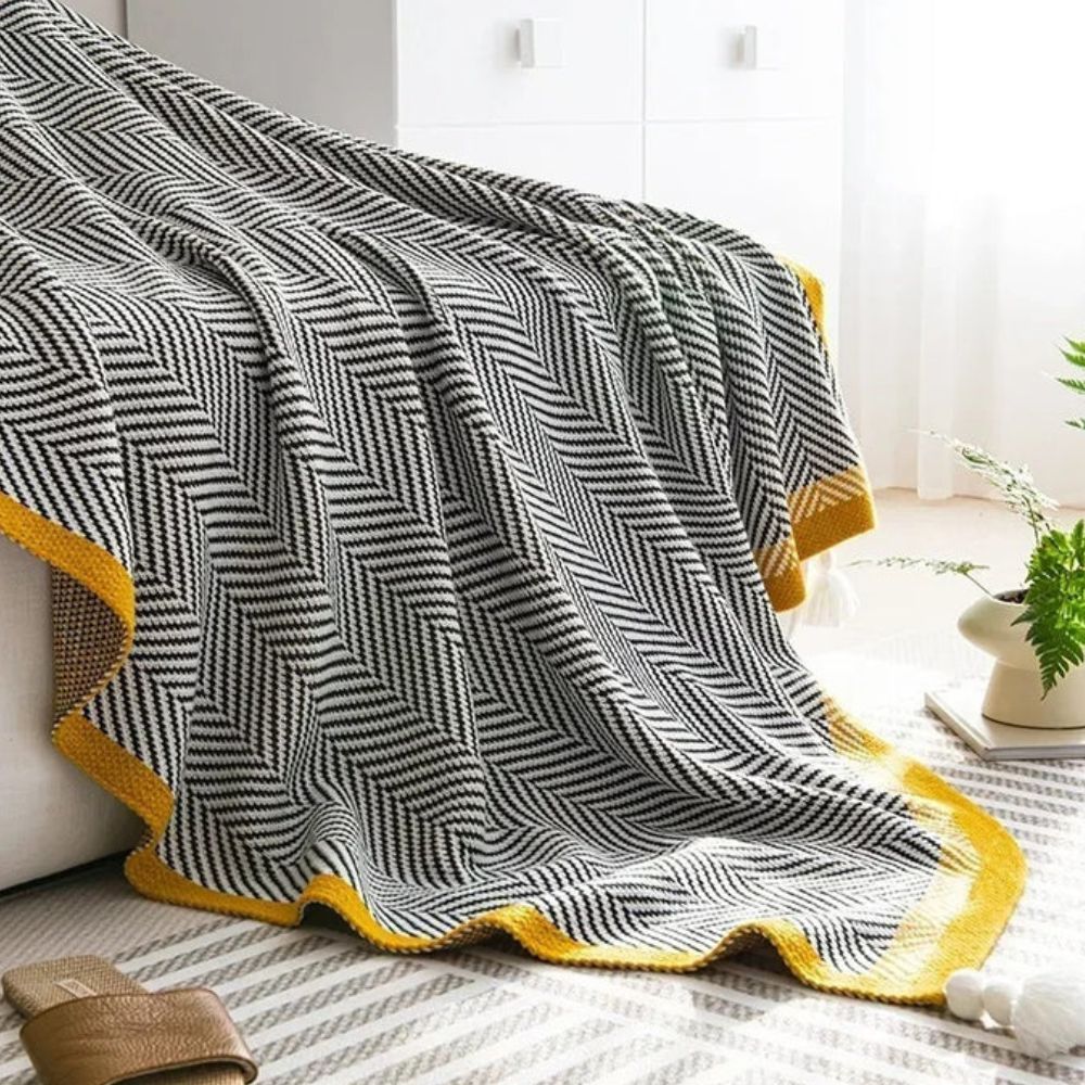 Couverture douillette géométrique en acrylique pour femme, idéale pour la maison et les voyages 2