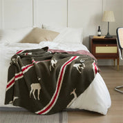 Couverture douillette pour adultes avec motif cerf en microfibre douce 1
