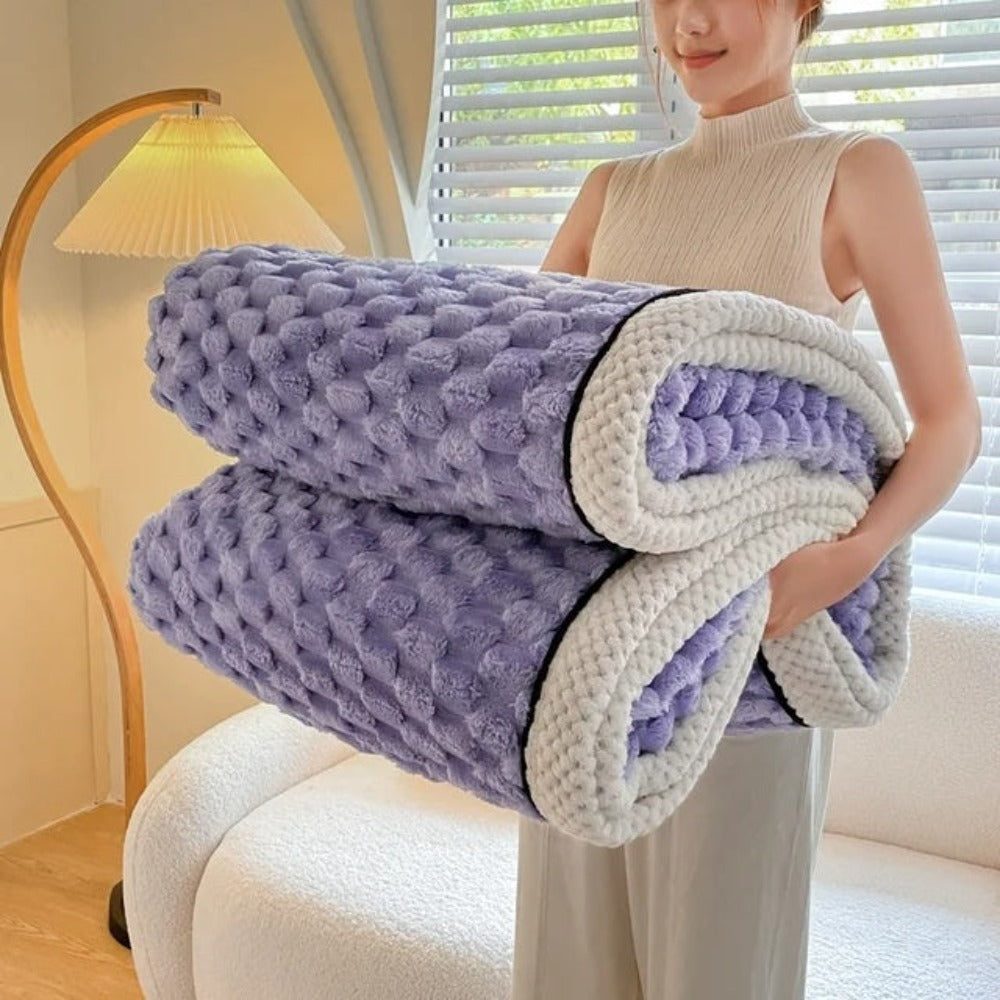 Couverture douillette pour adultes en polaire Sherpa douce et respirante 150x200 cm 11