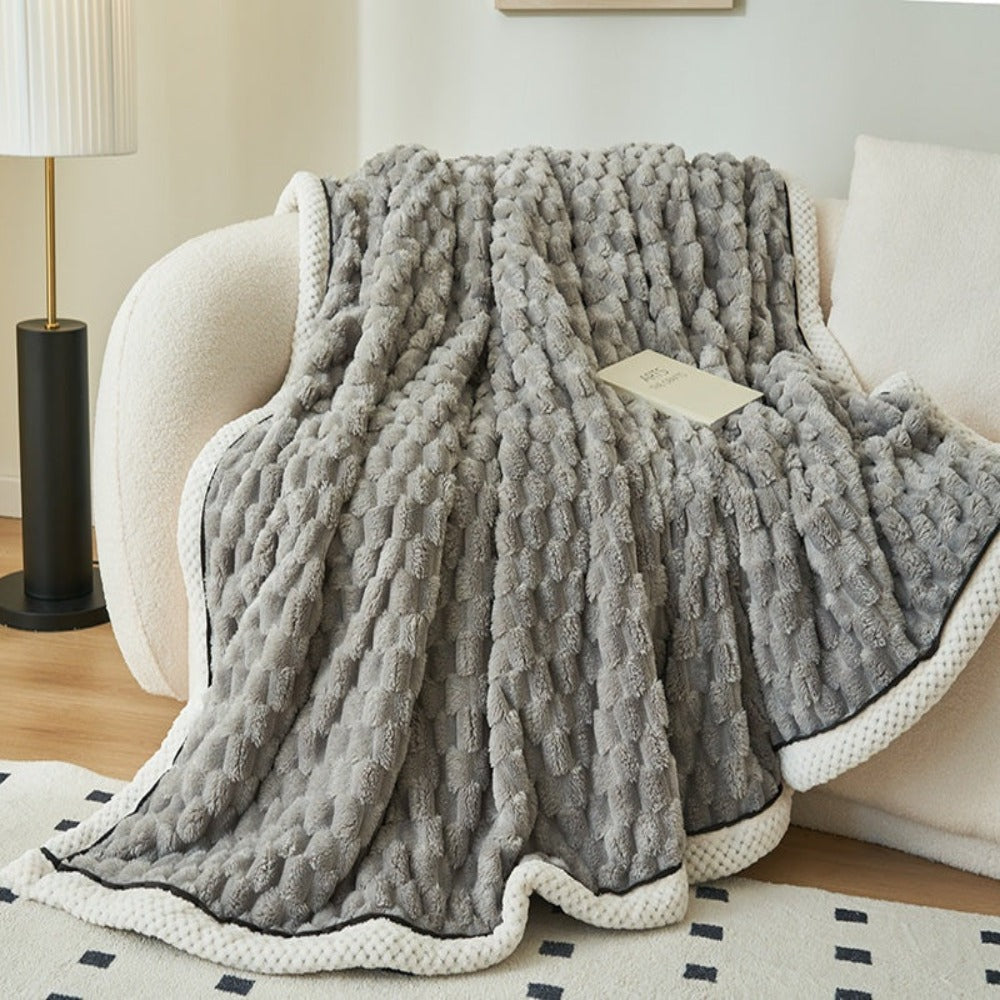 Couverture douillette pour adultes en polaire Sherpa douce et respirante 150x200 cm 3