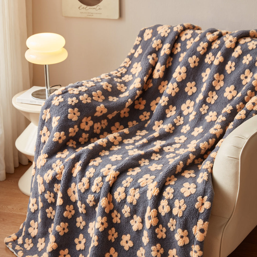 Couverture douillette pour femme avec motif floral rétro en microfibre 10