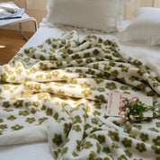 Couverture douillette pour femme avec motif floral rétro en microfibre 2