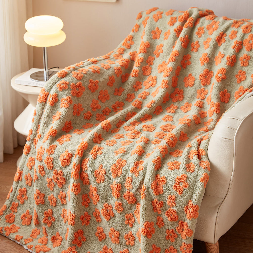 Couverture douillette pour femme avec motif floral rétro en microfibre 9
