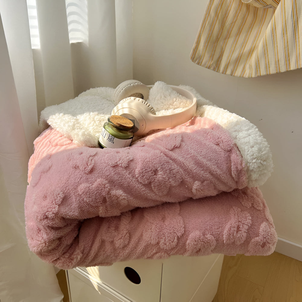 Couverture douillette pour femme et homme - Couverture polaire Sherpa élégante et confortable 0