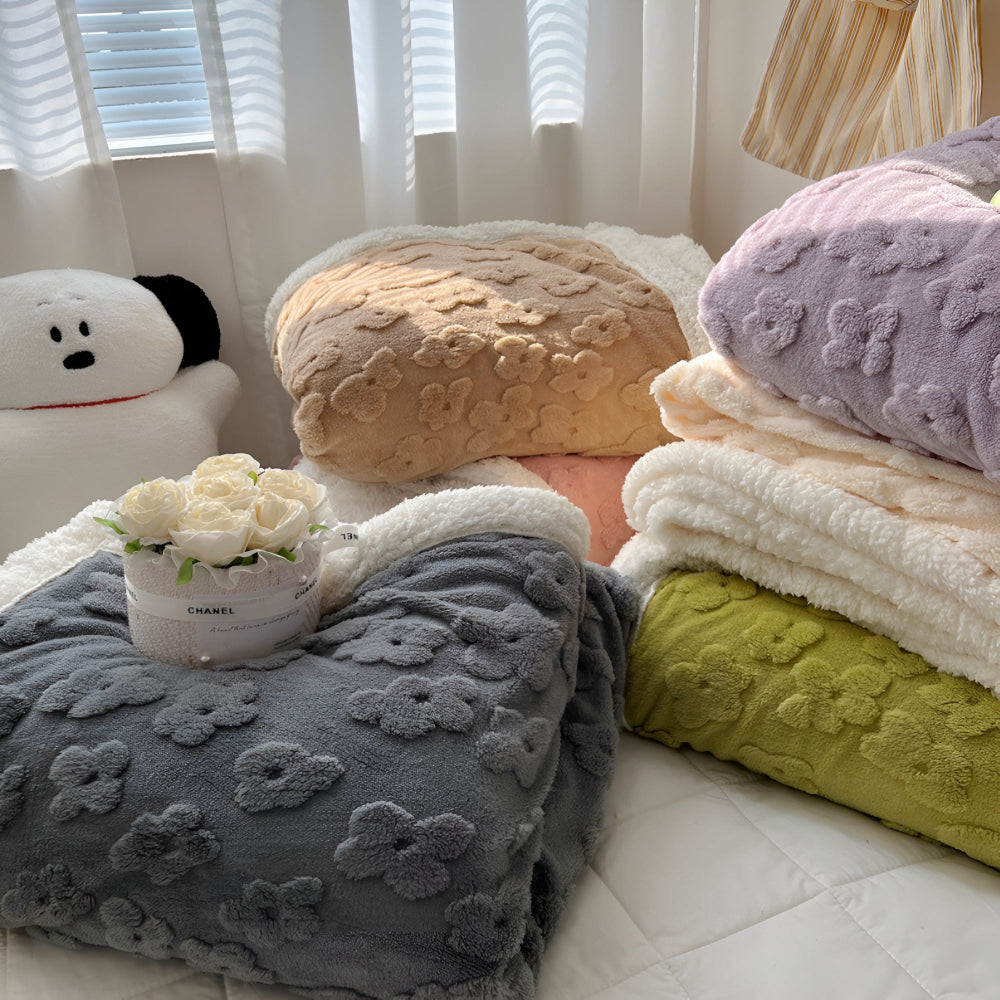 Couverture douillette pour femme et homme - Couverture polaire Sherpa élégante et confortable 2