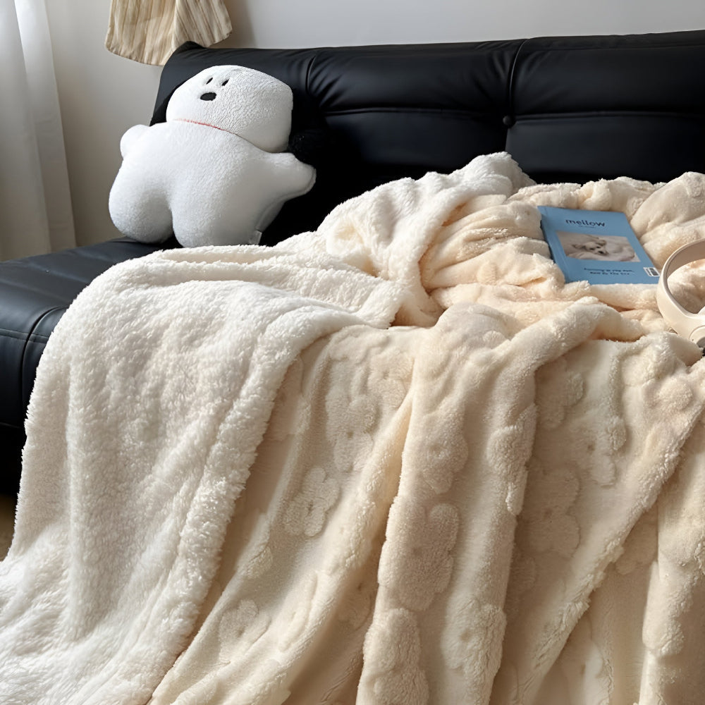 Couverture douillette pour femme et homme - Couverture polaire Sherpa élégante et confortable 3