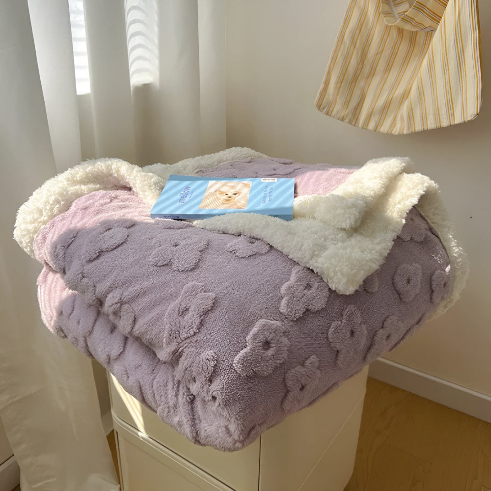 Couverture douillette pour femme et homme - Couverture polaire Sherpa élégante et confortable 9