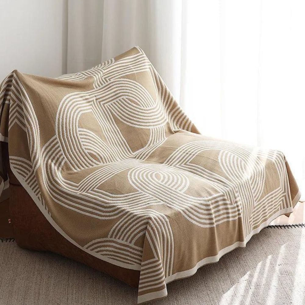 Couverture douillette pour la maison avec motif géométrique en tissu tricoté de haute qualité 1
